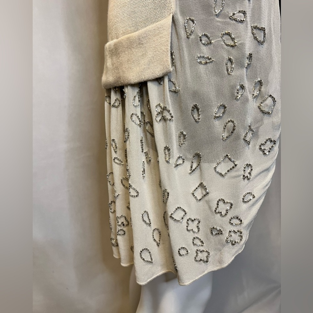 CHAN LUU. EUC.Stunning designer cardigan sweater with silk underlay. Almandine.M - Picture 9 of 12
